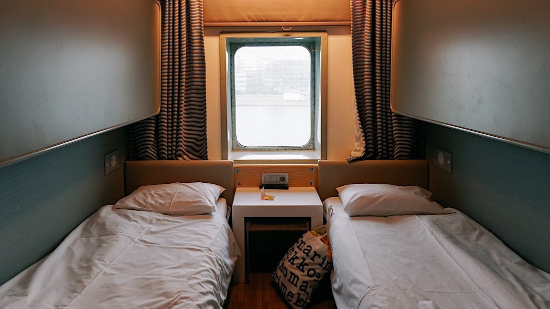 A cabin on a Blue Star Ferry.