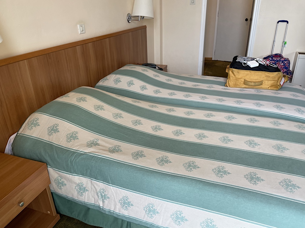 We checked into a hotel that looked as if its decor hadn’t been updated since the 1970s.