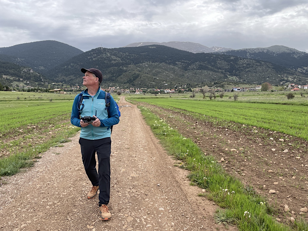 The day started out cool and cloudy as we walked through the plain of Livadi.