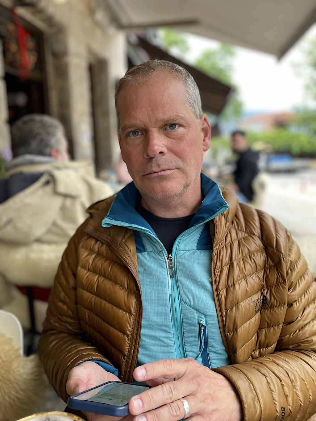 Sitting outside on a drizzly day can be chilly.