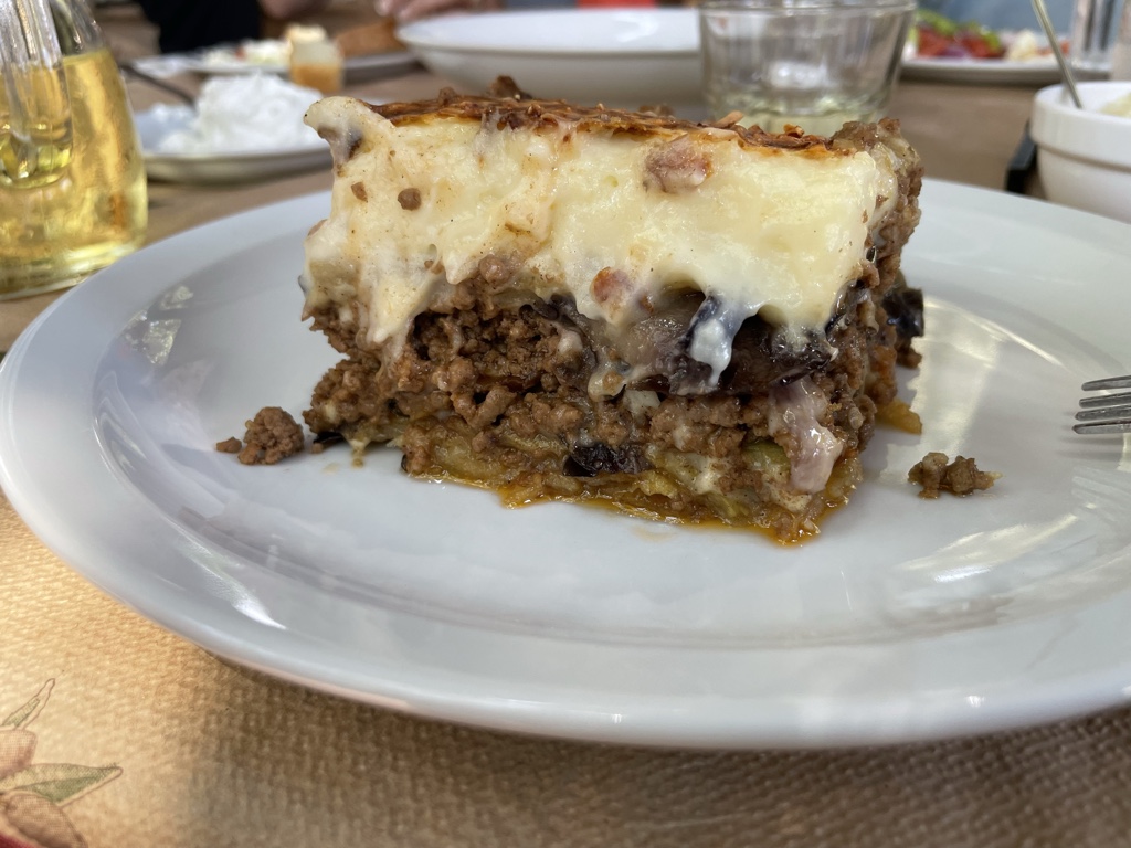 A succulent moussaka.