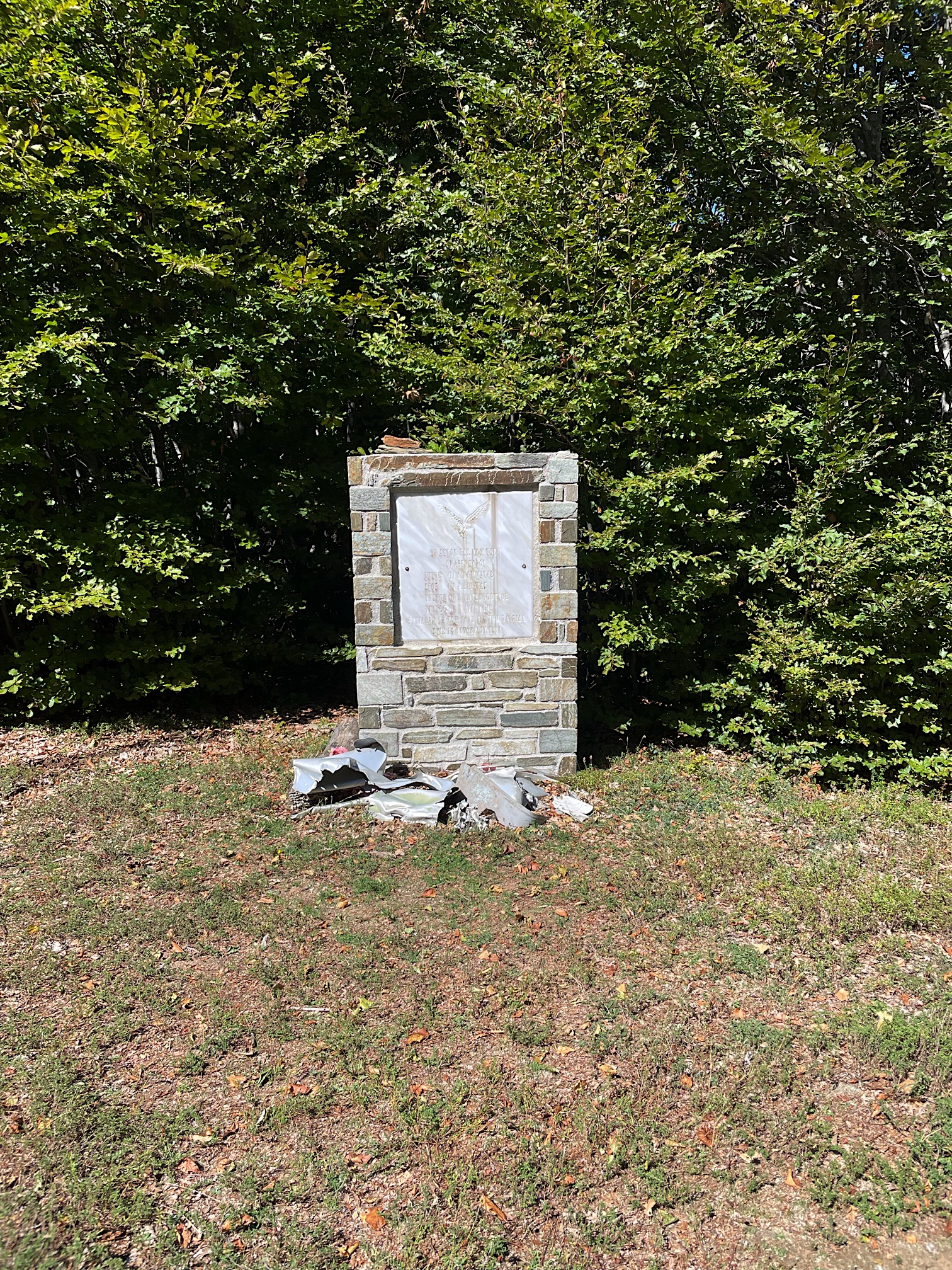 Clearing commemorating F16 plane crash