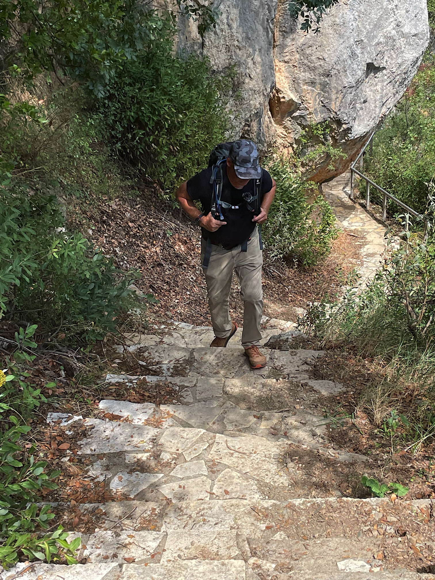 Philosophou is on the other side of the gorge from Prodromos, which means more steps up from the river.