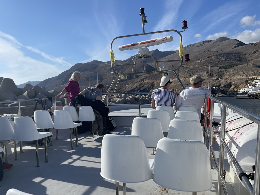 The top deck of the little ferry from Chora Sfakion to Agia Roumeli.