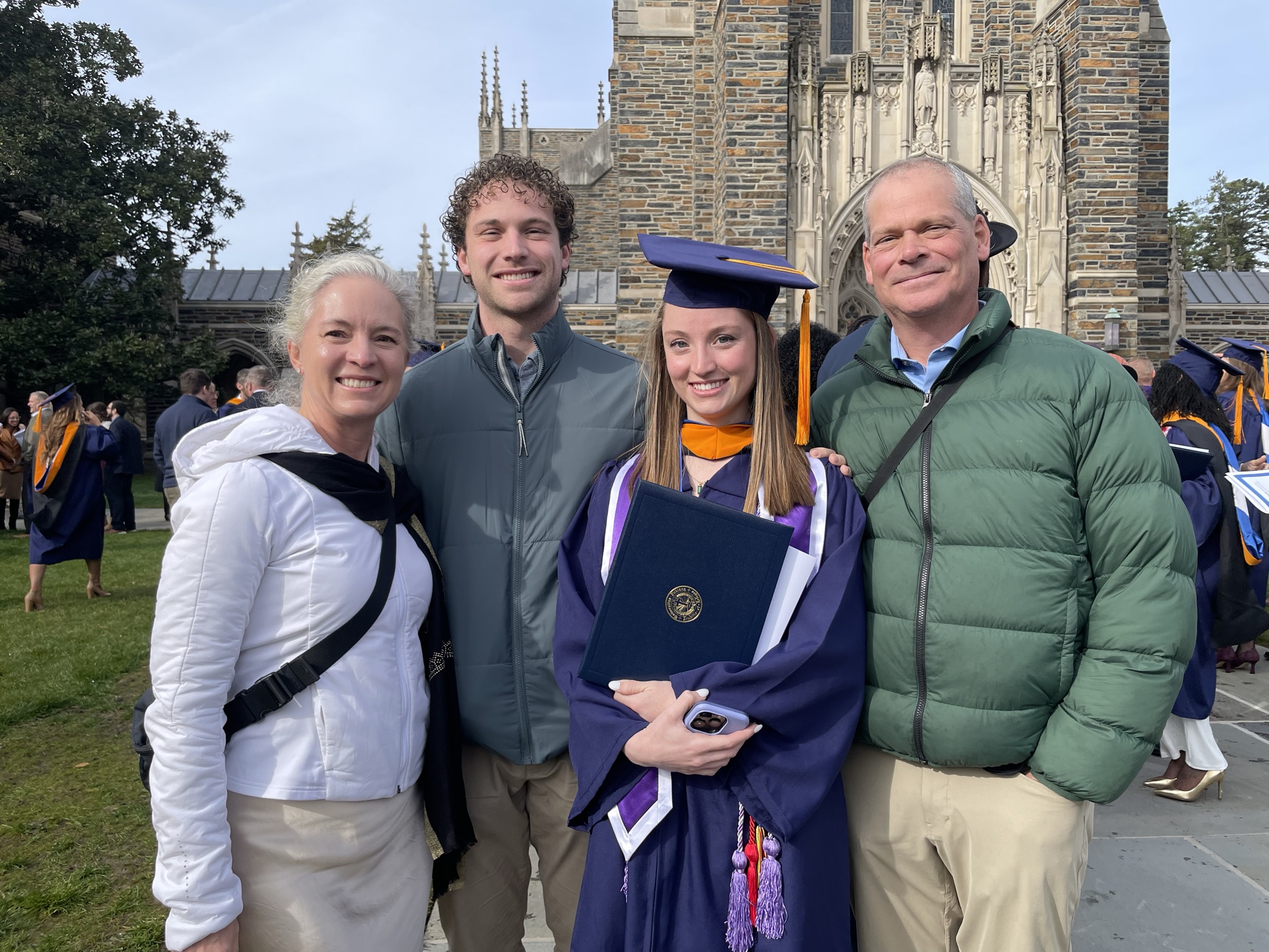 Duke chapel, this time with graduates of Duke nursing school!