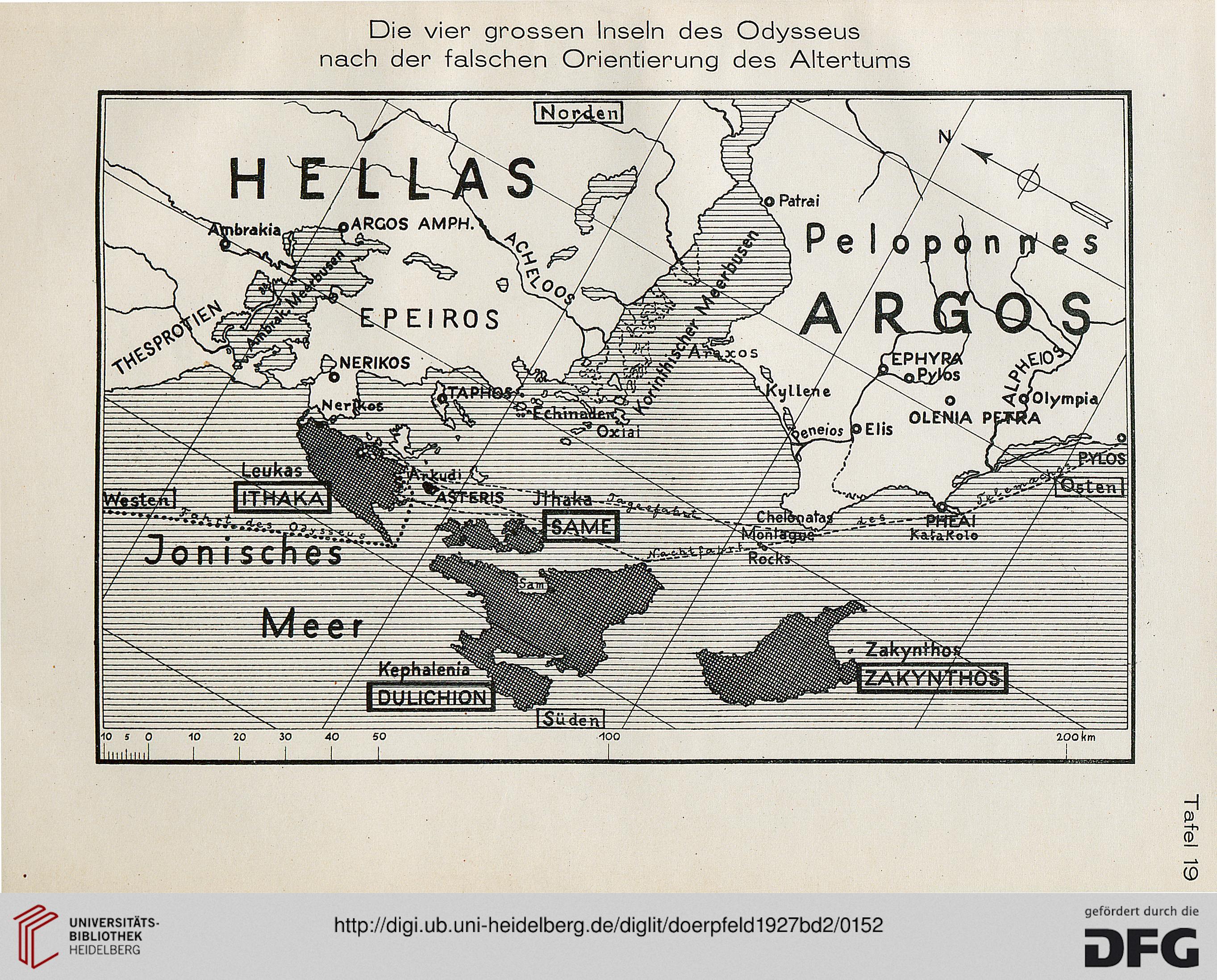 Dörpfeld’s map of the western islands.