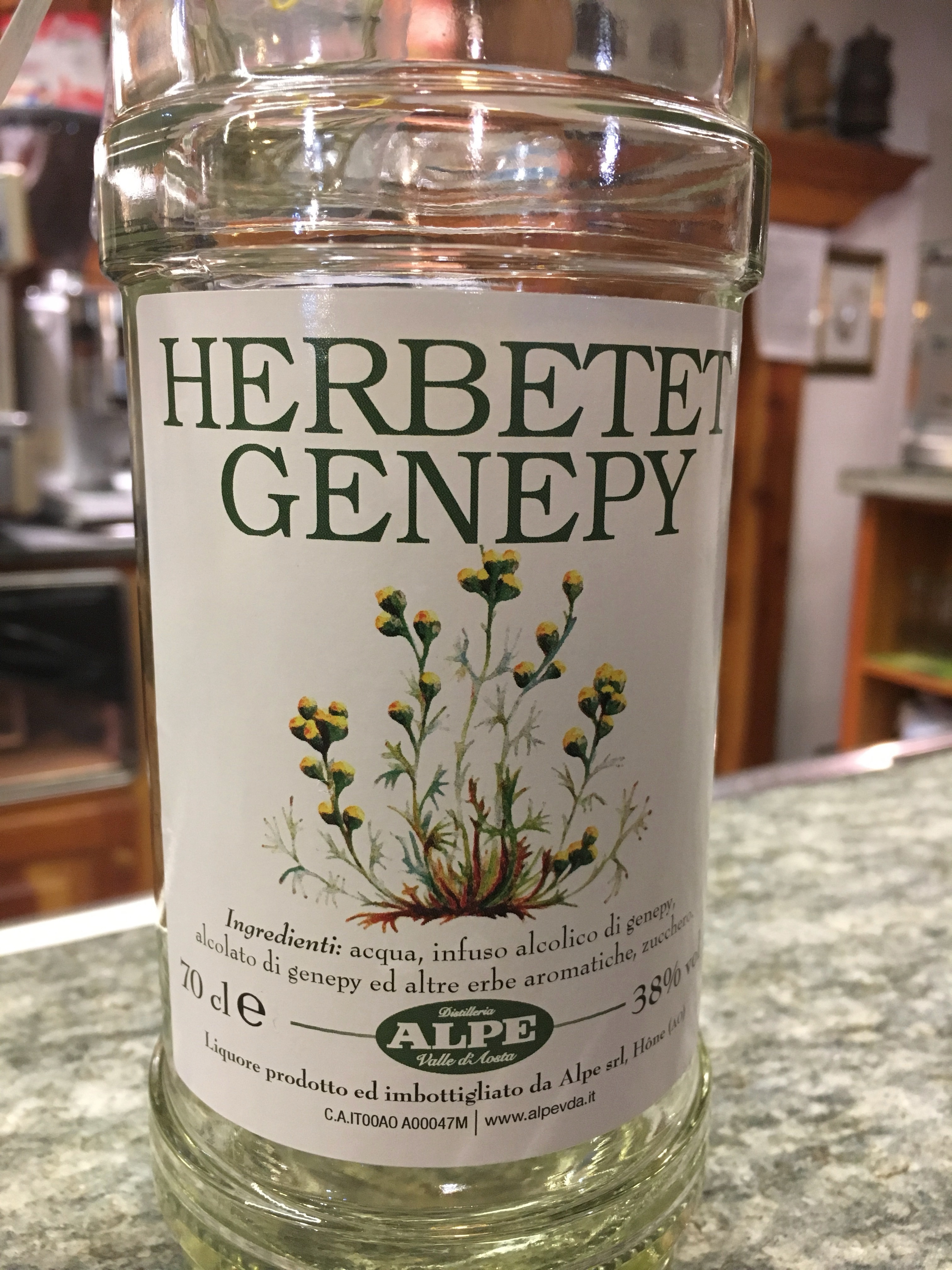 Génépi, or Genepy, is a species of chartreuse, made only in the Alps.