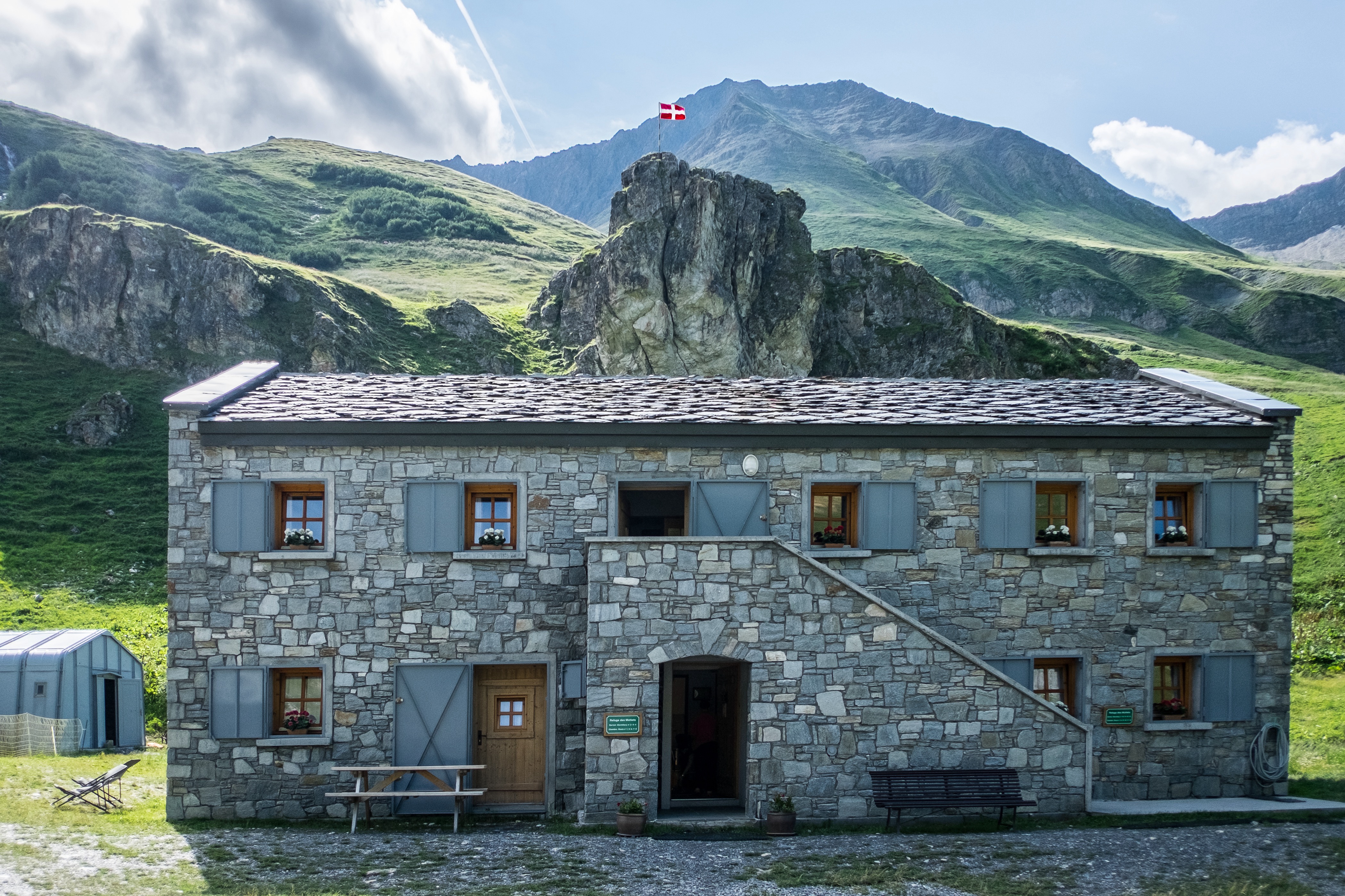 We stopped for coffee at the last refuge in France.