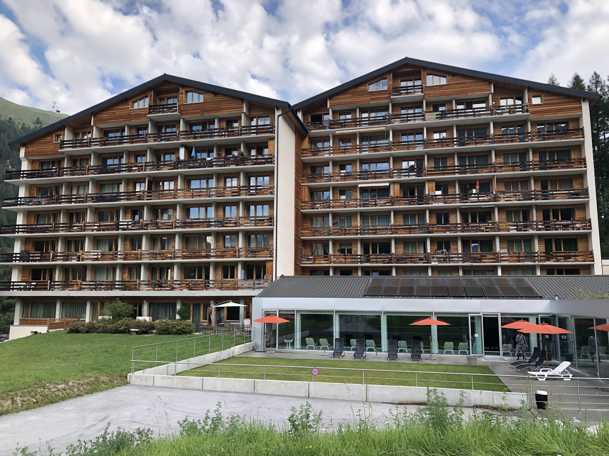 Zinal appears to be developing rapidly, building up its ski industry. There are lots of these huge ski chalets.