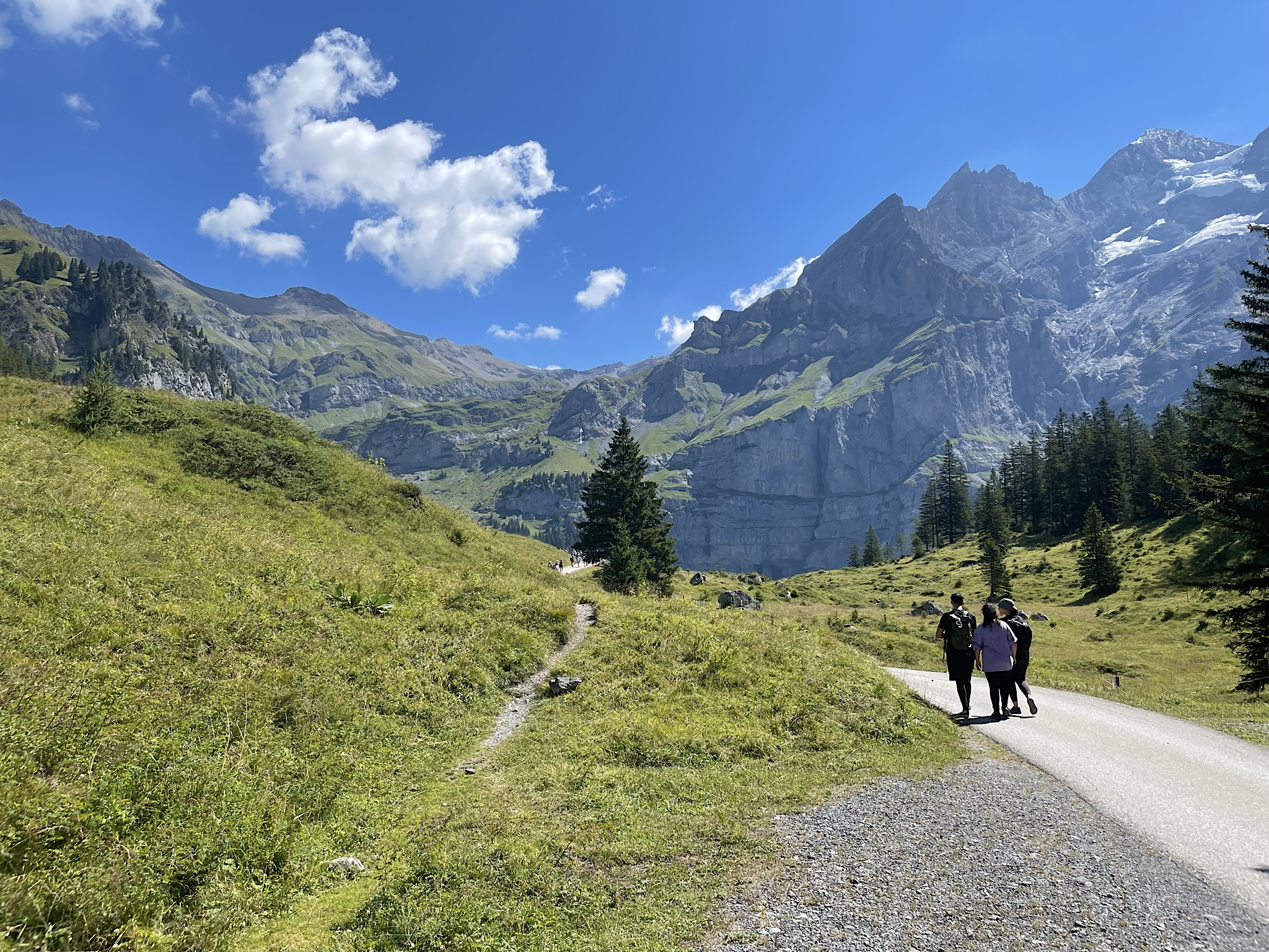 Walking back to the mountains! This trail is wheelchair accessible and leads to the cablecar.