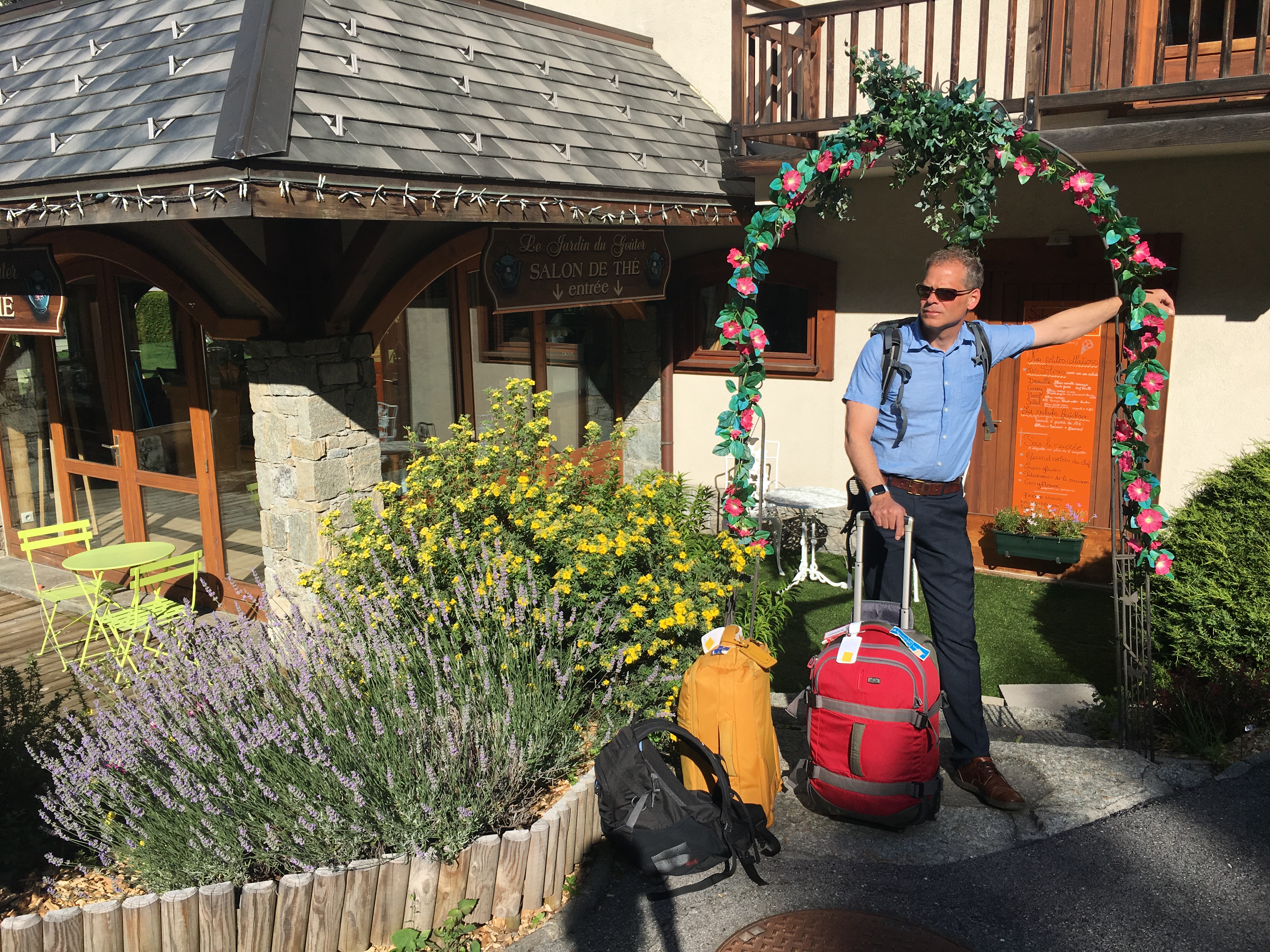 A typical load-out for us: two carry-ons and two daypacks. I favor Lipault suitcases for their extremely light weight.