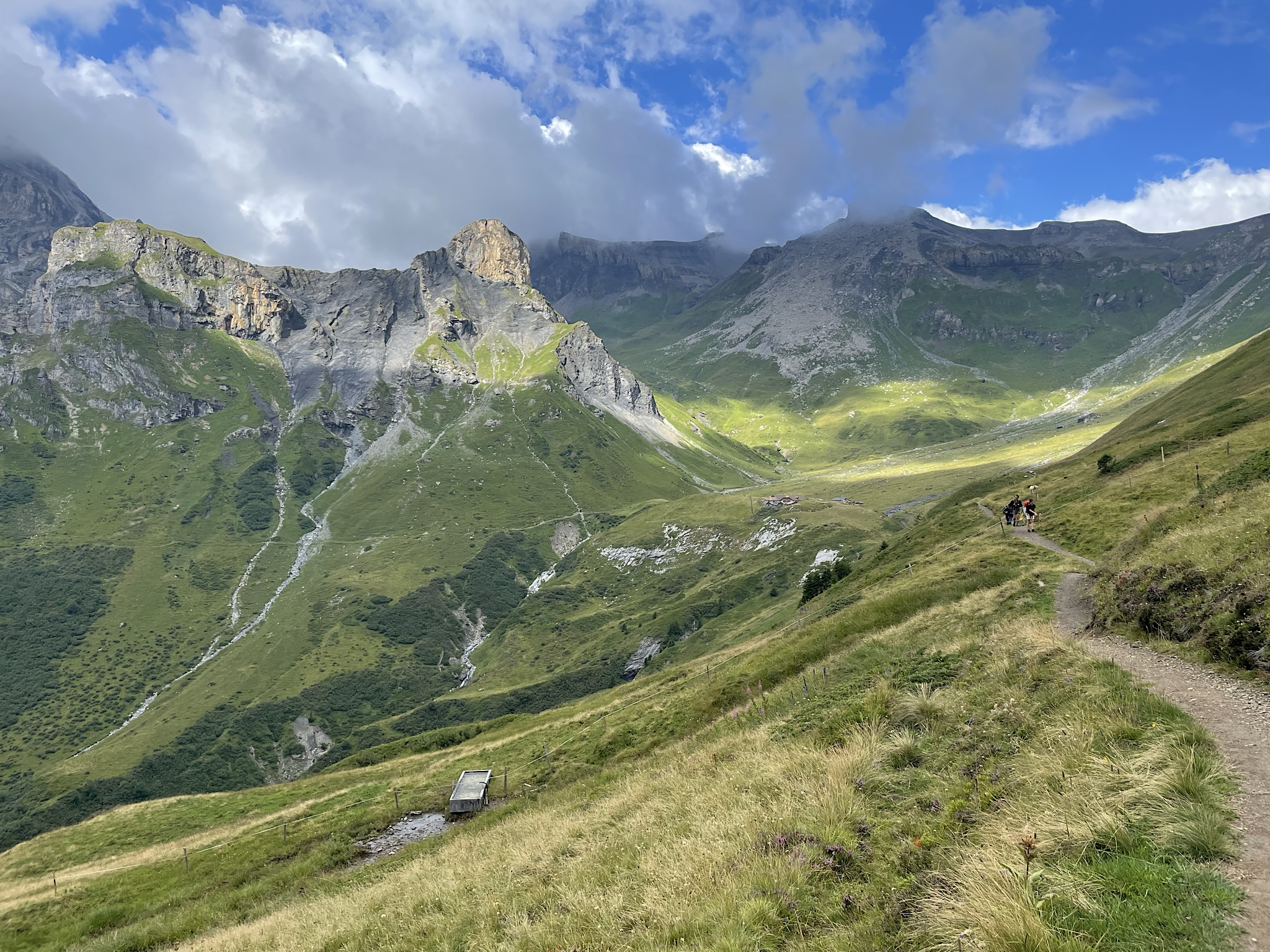 The Rotstockhütte off in the valley, with the rest of our route beyond. This would certainly be a remote place to spend a night!