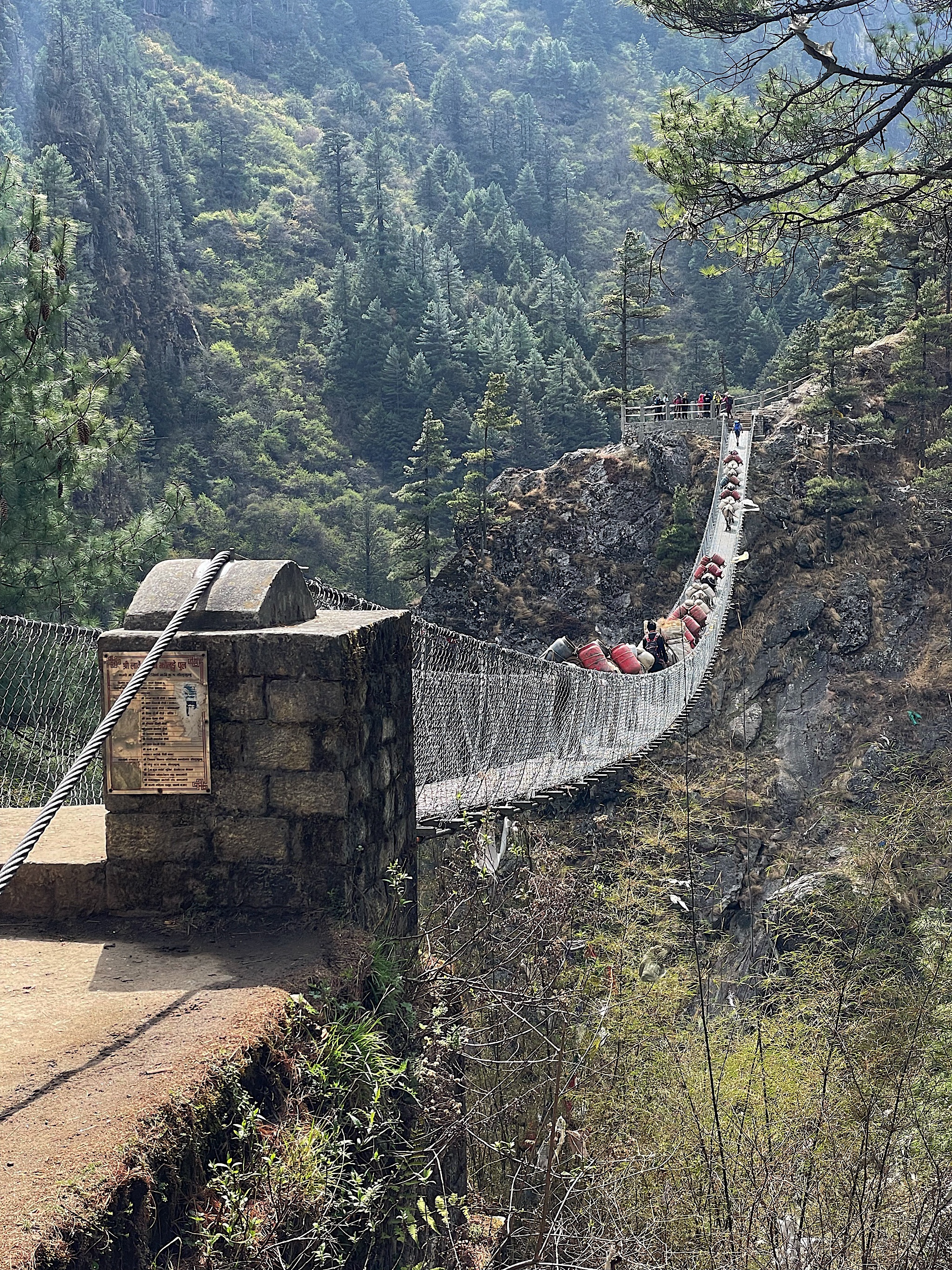 You have to wait for the donkeys to finish crossing before starting.