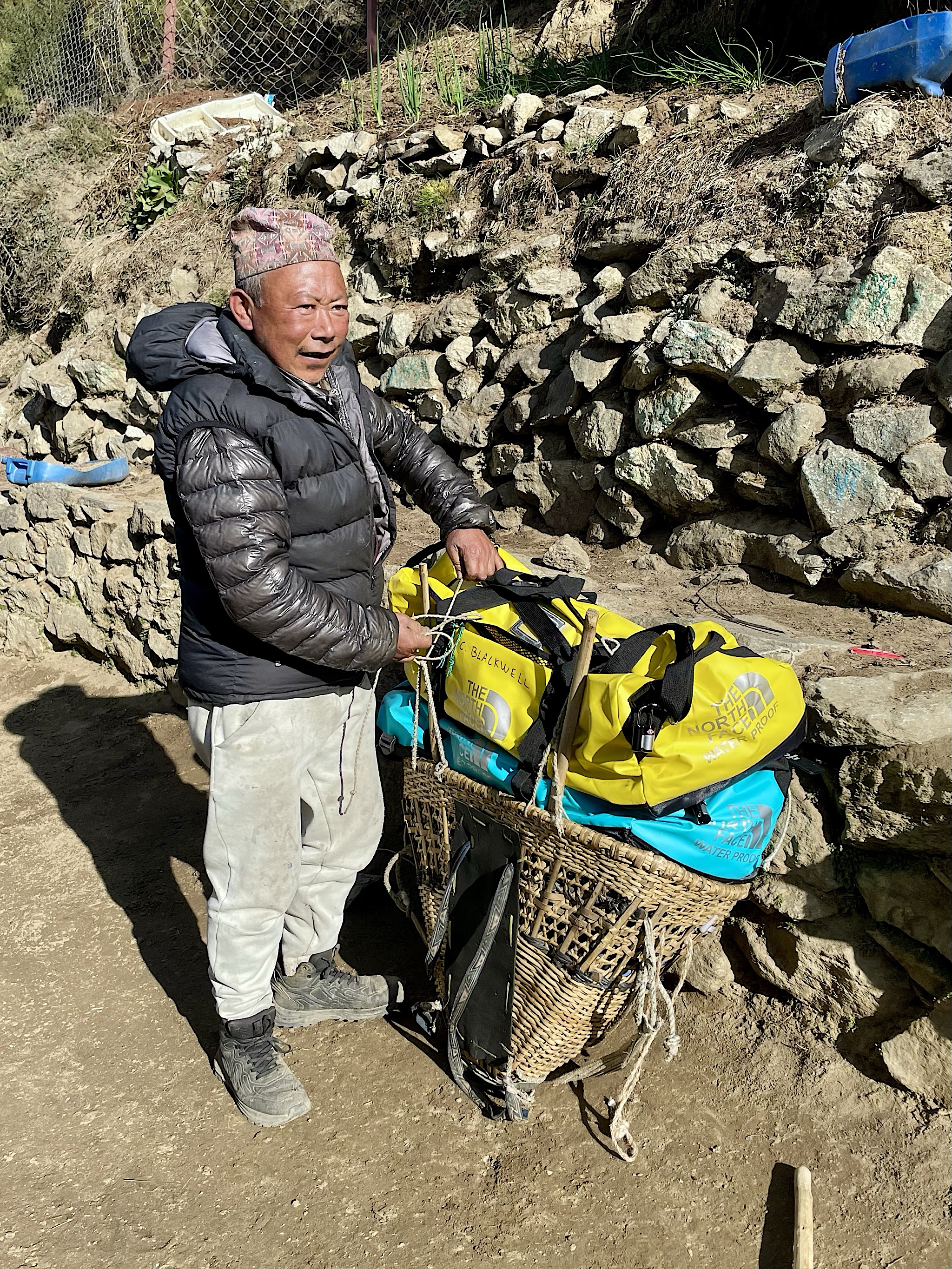 This is how our North Fake duffels traveled around the mountains.